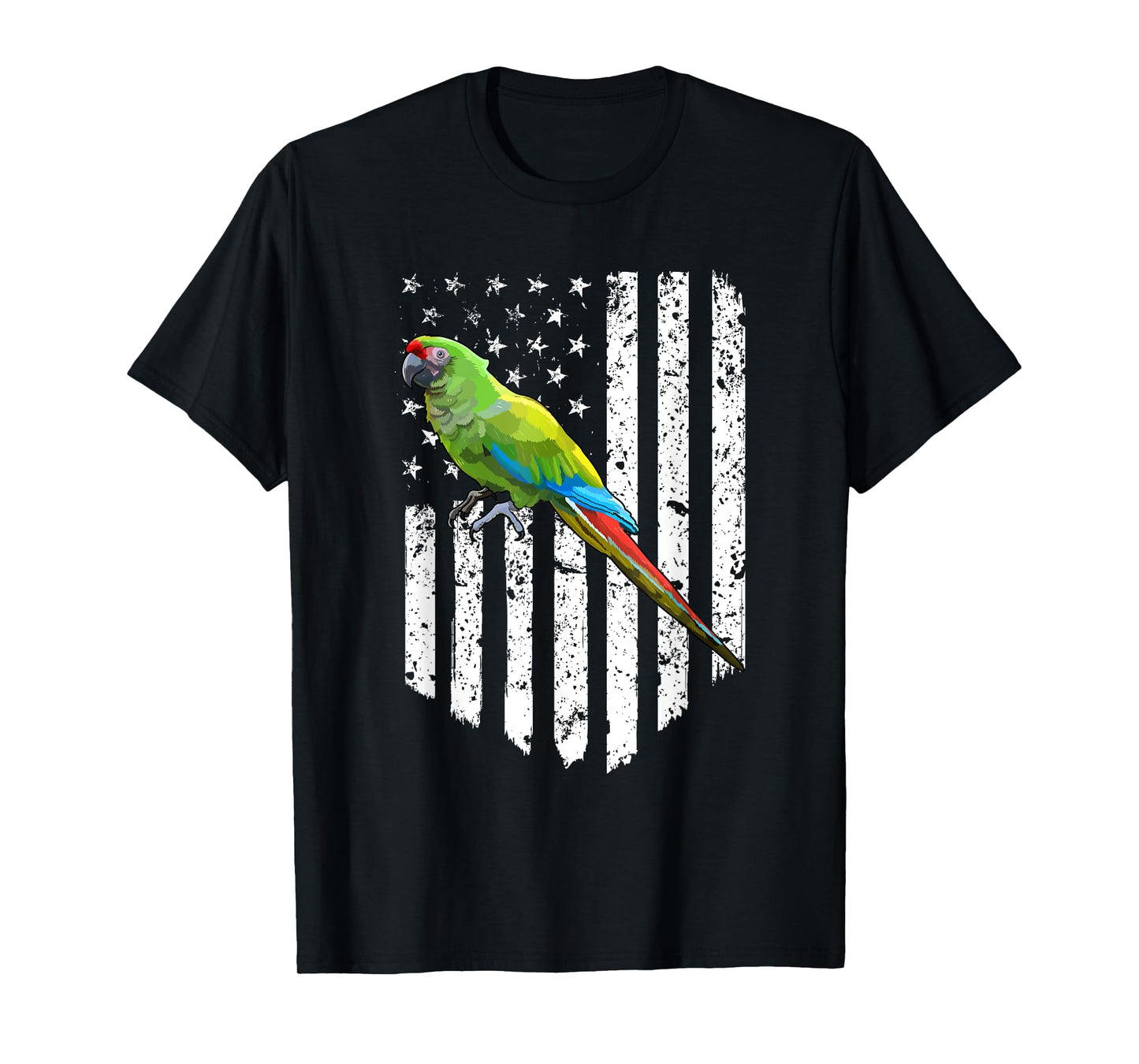 White American Flag Military Macaw Bird 4th Of July Women Men T-Shirt