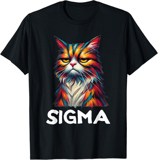 Sigma Cat Funny Graphic Kids Girls Boys Gen Alpha Tweens T-Shirt