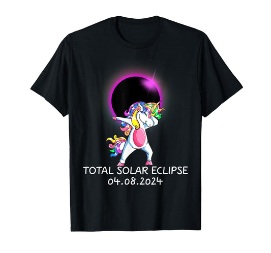 Dabbing Unicorn USA Total Solar Eclipse April 8, 2024 T-Shirt