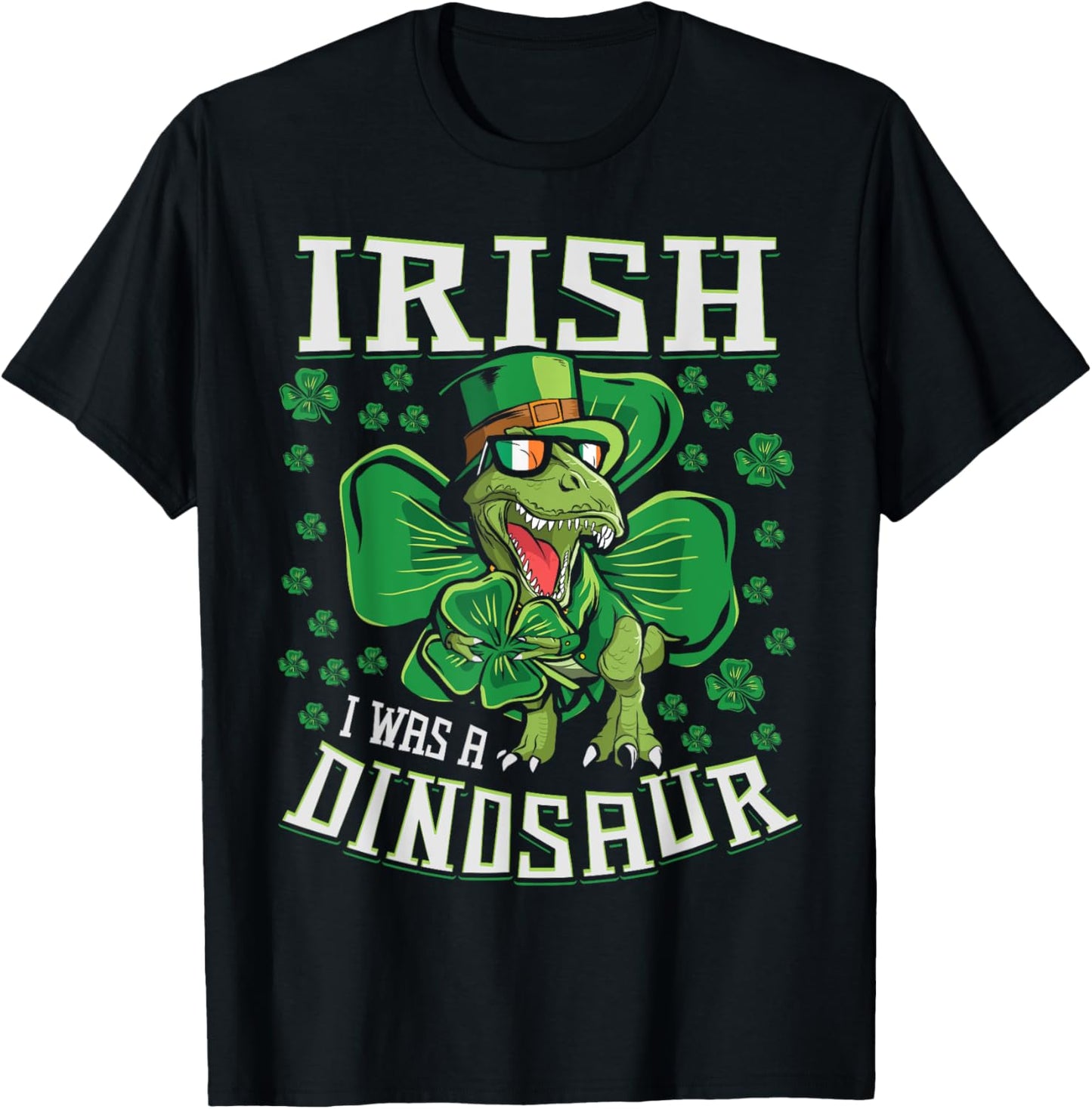 St Patricks Day Boys Kids Men Irish I Was a Dinosaur T-Shirt