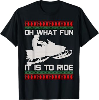 Snowmobile Ugly Christmas Christmas Funny Gift T-Shirt