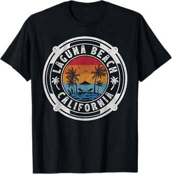Laguna Beach California Summer Vacation Vintage Sunset T-Shirt