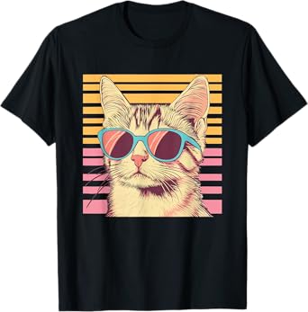 Retro Cat With Sunglasses I Kids Cat T-Shirt