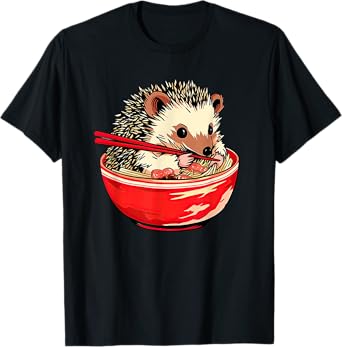 Hedgehog Ramen Funny Pet Japanese Food T-Shirt