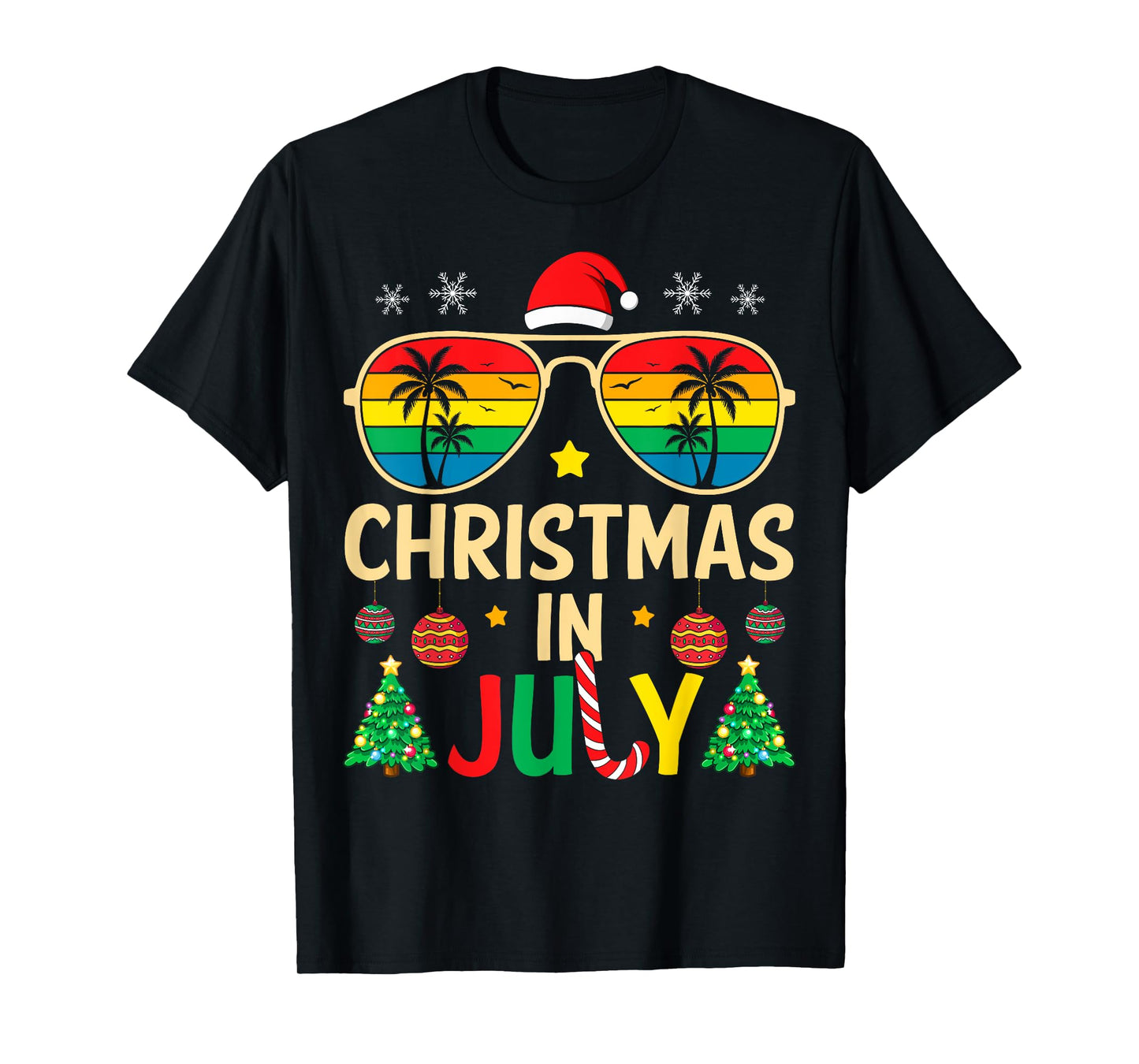Christmas in July Santa Claus Sunglasses Beach Men Women Kid T-Shirt