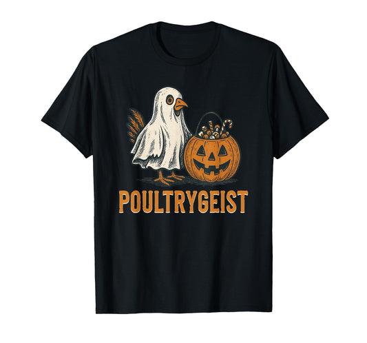 Poultrygeist Chicken Ghost Pumpkin Costume Halloween T-Shirt