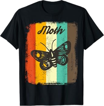 Moth Retro 70s Vintage Insect Lover Art T-Shirt