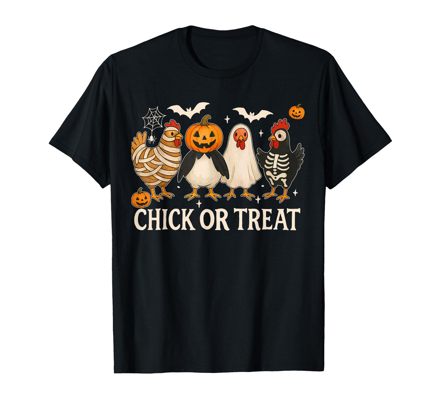 Chick Or Treat Shirt Chicken Halloween Costume Girls Women T-Shirt