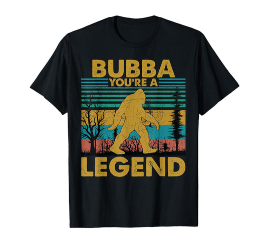 Bubba You're A Legend Retro Vintage Bigfoot Grandpa T-Shirt