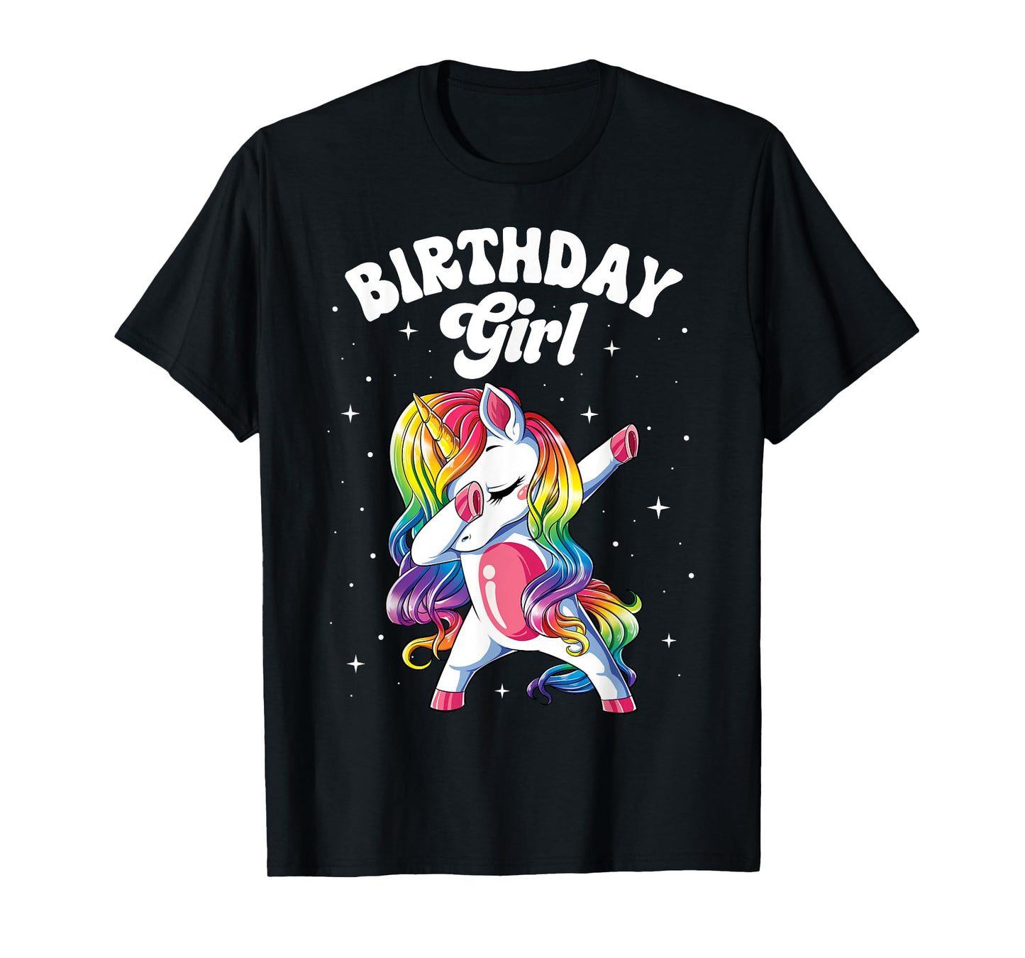 Unicorn Dabbing Birthday Girl Kids Rainbow Dab Dance Squad T-Shirt