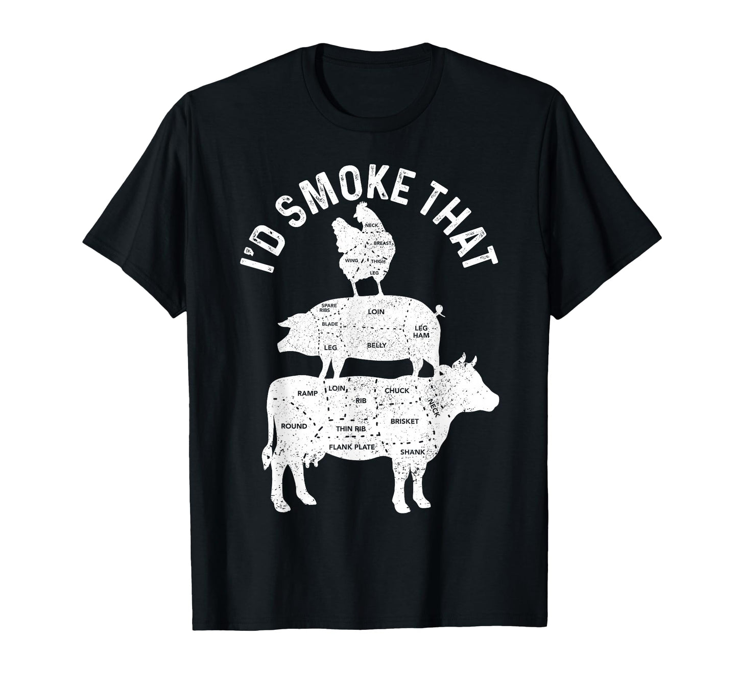 Chef Butcher BBQ I'd Smoke That Pork Beef Funny Father's Day T-Shirt