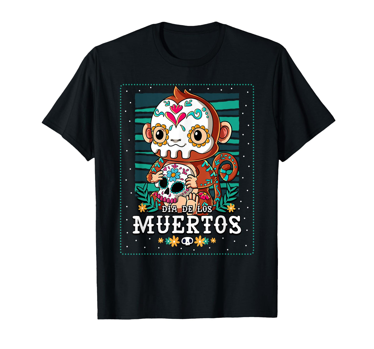 Dia De Los Muertos Monkey T-Shirt