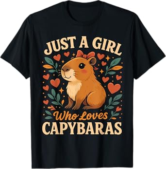 Just a Girl Who Loves Capybaras Cute Rodent Animal T-Shirt