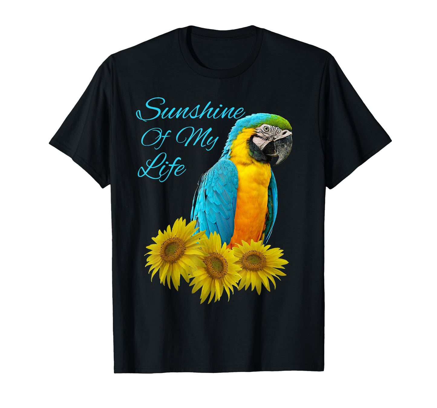 Yellow Chestnut Macaw Parrot Sunshine Sunflower T-Shirt