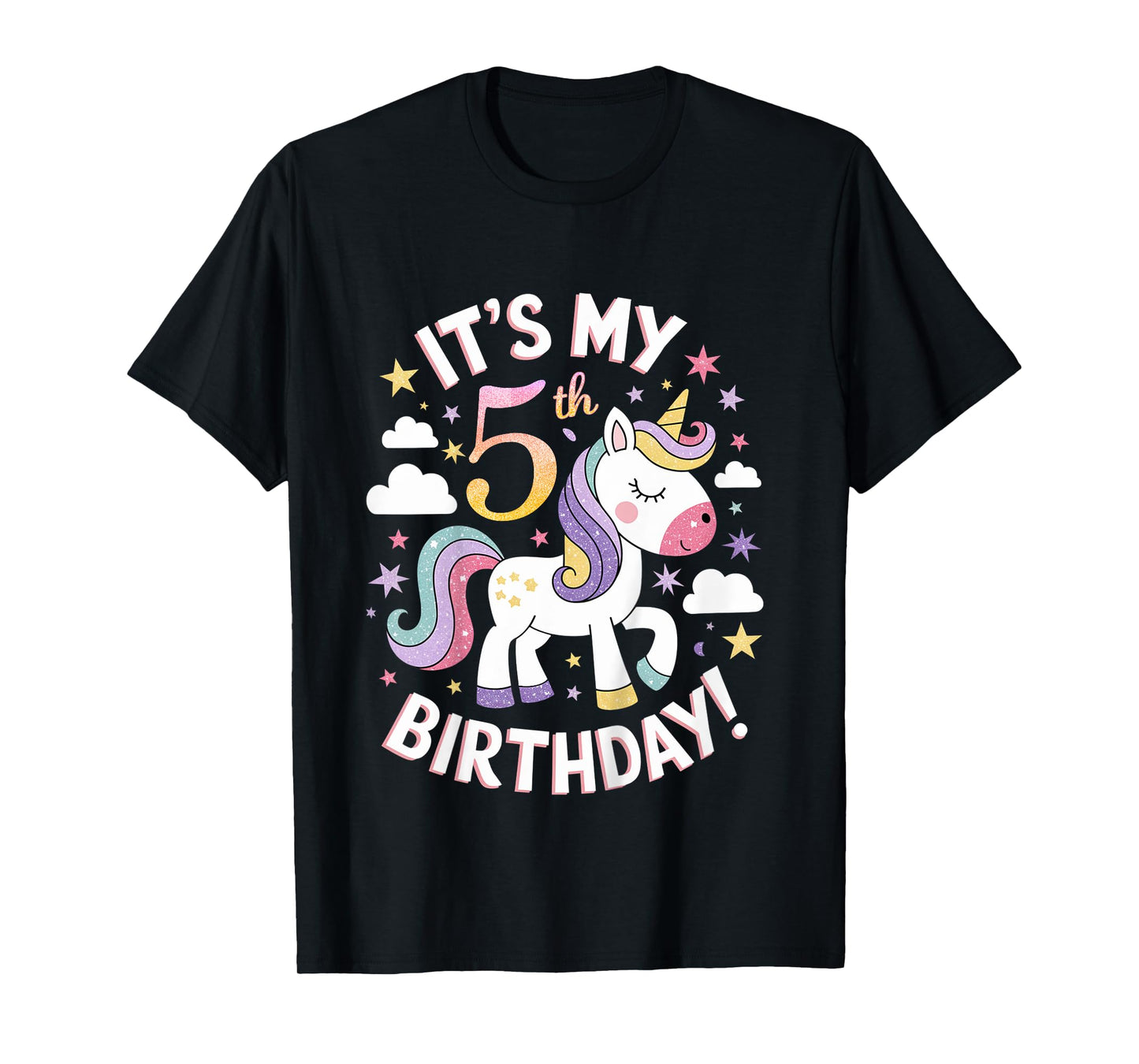 Kids It's My 5th Birthday Unicorn 5 Years Old Girl Birthday Party T-Shirt