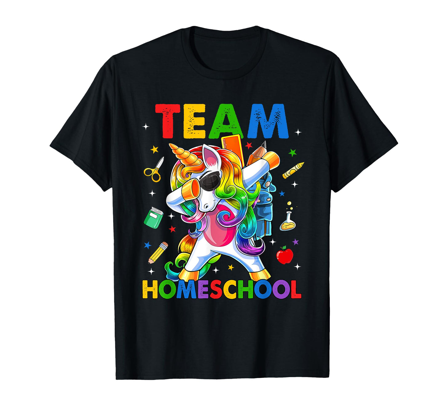 Team Homeschool Squad Dabbing Unicorn Back To School Kids T-Shirt
