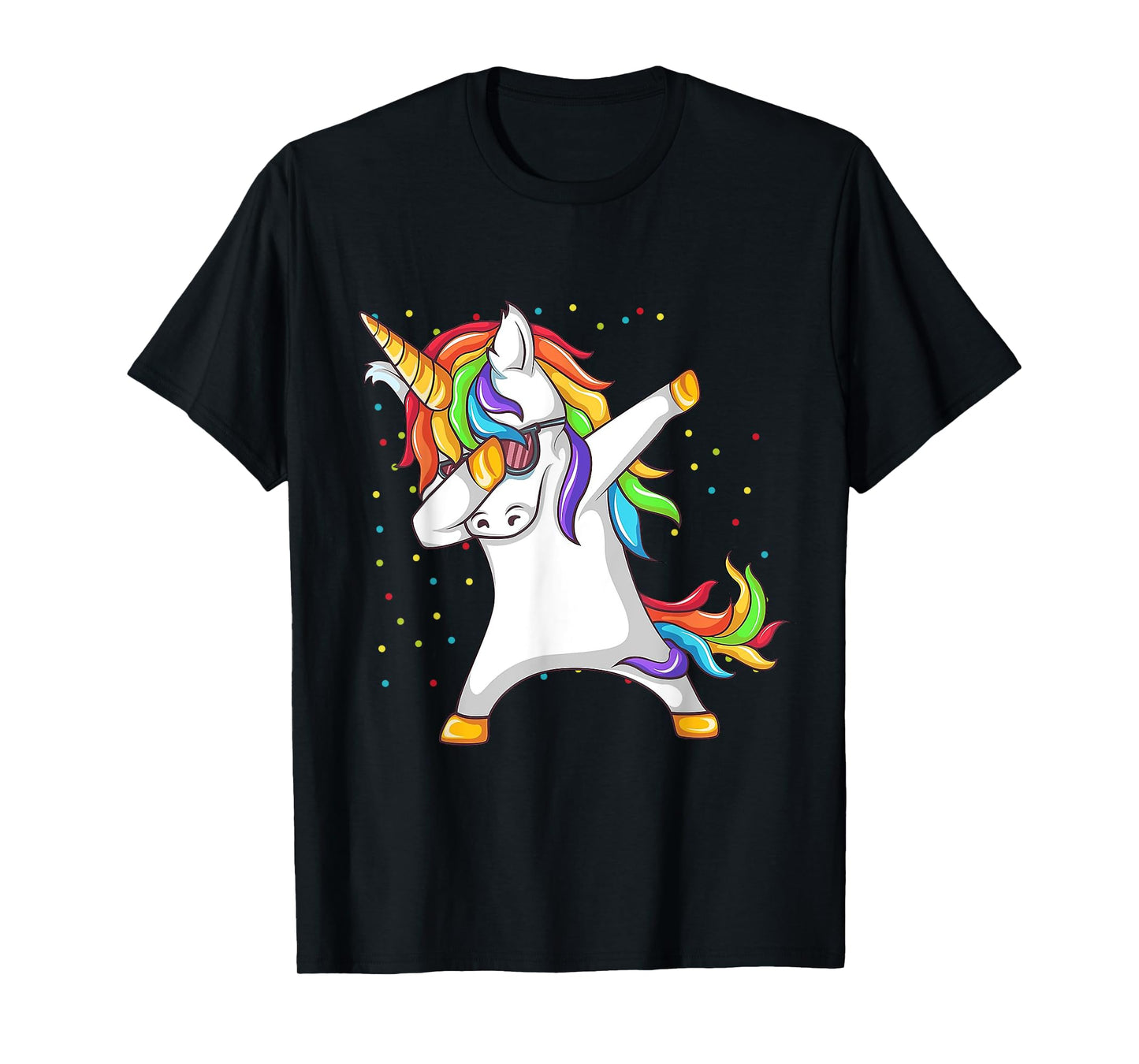 Dabbing Unicorn Rainbow Girls Kids Women T-Shirt