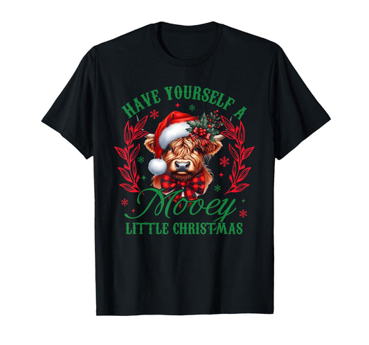 Have Yourself A Mooey Little Christmas Funny Cow Santa Women T-Shirt