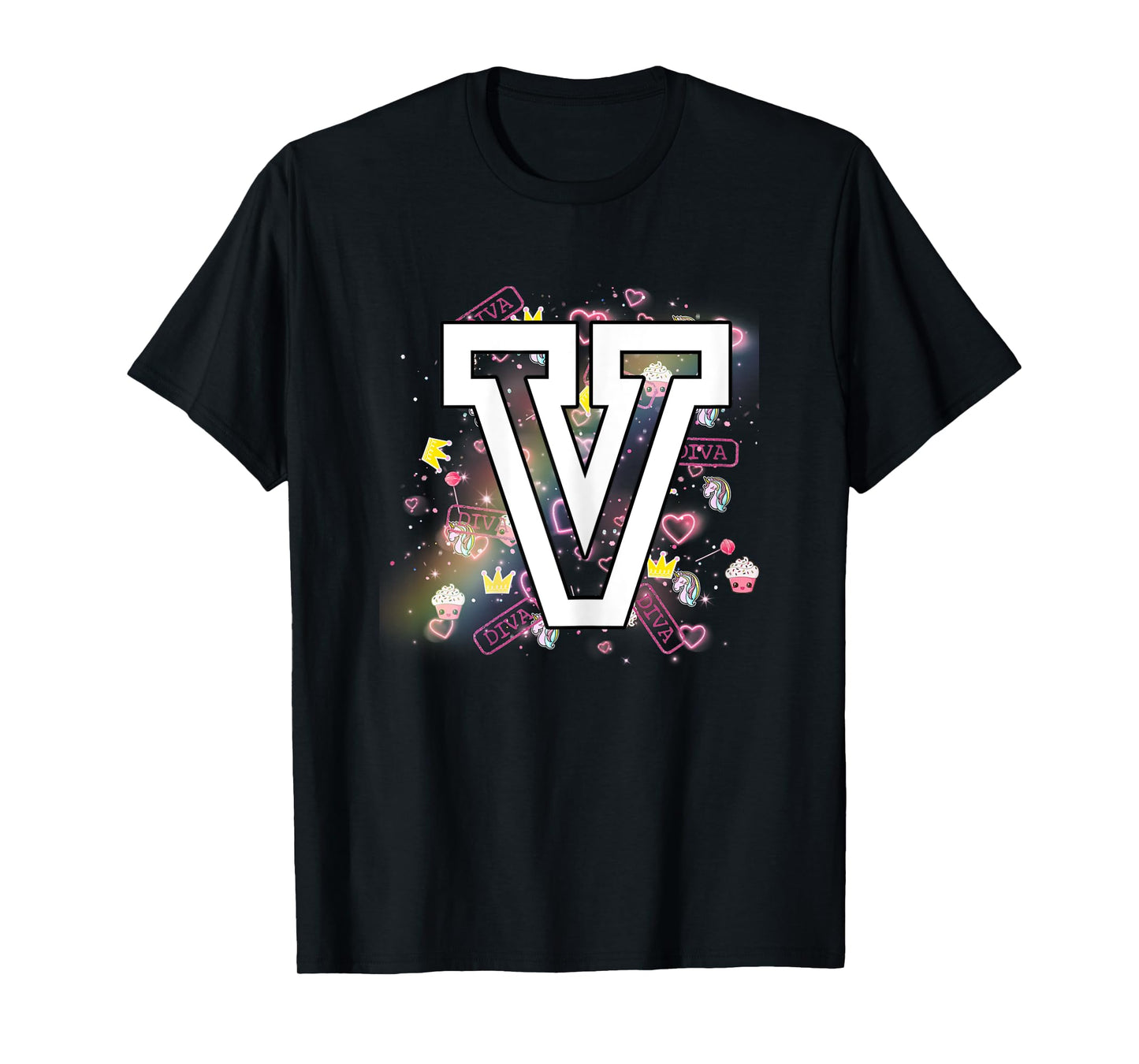 Kids Letter V Clothing For a Girl Who's Name Starts With V T-Shirt