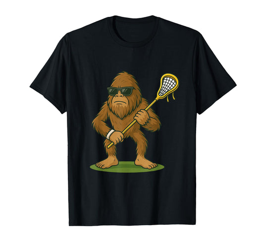 Funny Lacrosse LAX Bigfoot Kids Men Women Lacrosse Player T-Shirt