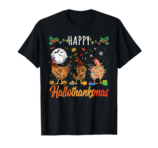 Chicken HalloThanksMas Shirt Halloween Autumn Christmas T-Shirt