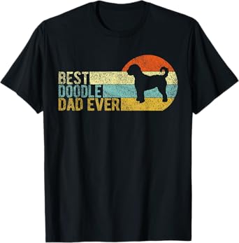 Best Doodle Dad Ever Retro Vintage Goldendoodle T-Shirt
