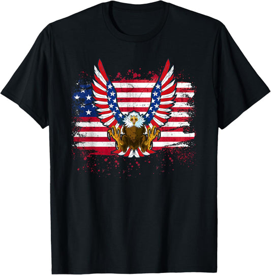 Patriotic Eagle 4th of July USA American Flag Men Women Kids T-Shirt