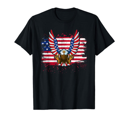 Patriotic Eagle 4th of July USA American Flag Men Women Kids T-Shirt