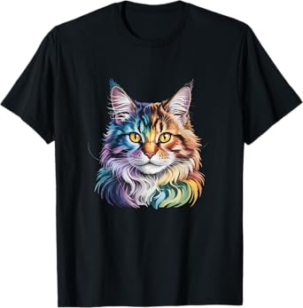Maine Coon - Cat Art T-Shirt for Men Women Kids
