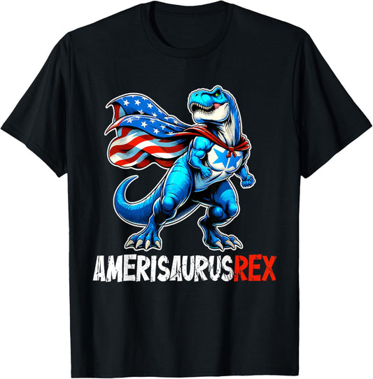 Dinosaur 4th of July Amerisaurus T Rex Funny T-Shirt for Women Kids Men