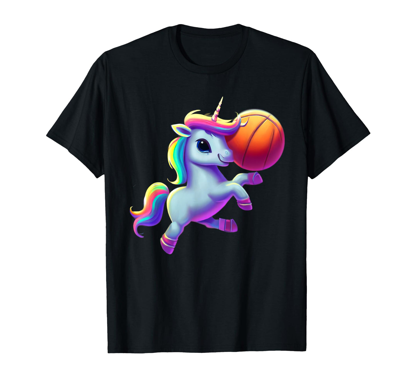 Unicorn Playing Basketball Cool Funny Unicorns Basketball T-Shirt