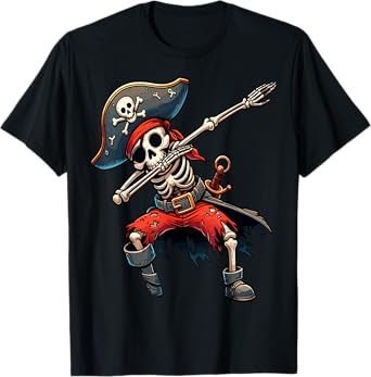 Dabbing Skeleton Pirate Kids T-Shirt