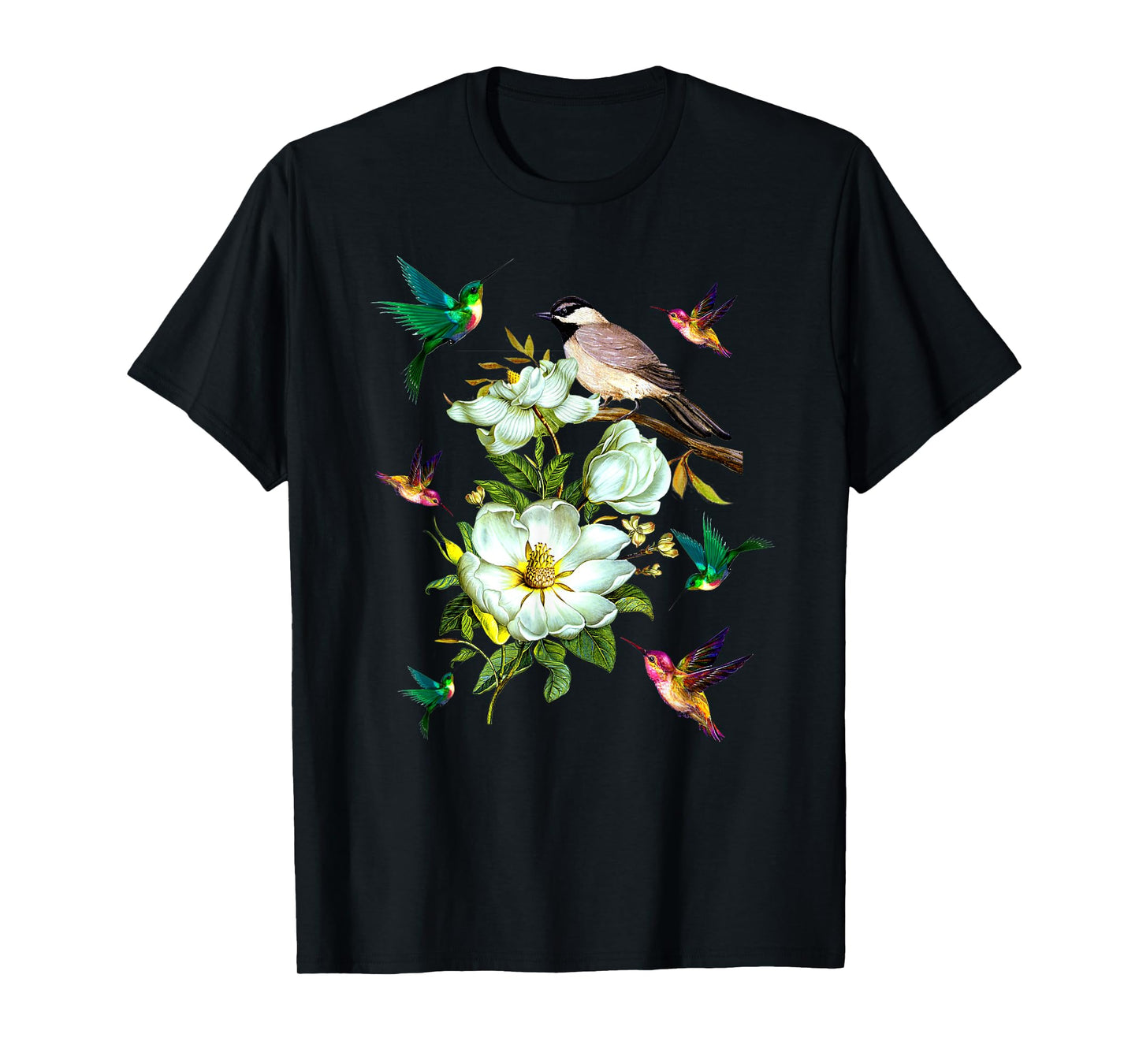 Hummingbird Flowers T Shirt Gift Lover Tee Women Men Kids T-Shirt
