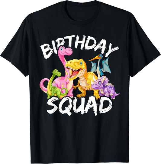 Birthday Squad Dino Kids Birthday Boy Dinosaur Lover Party T-Shirt