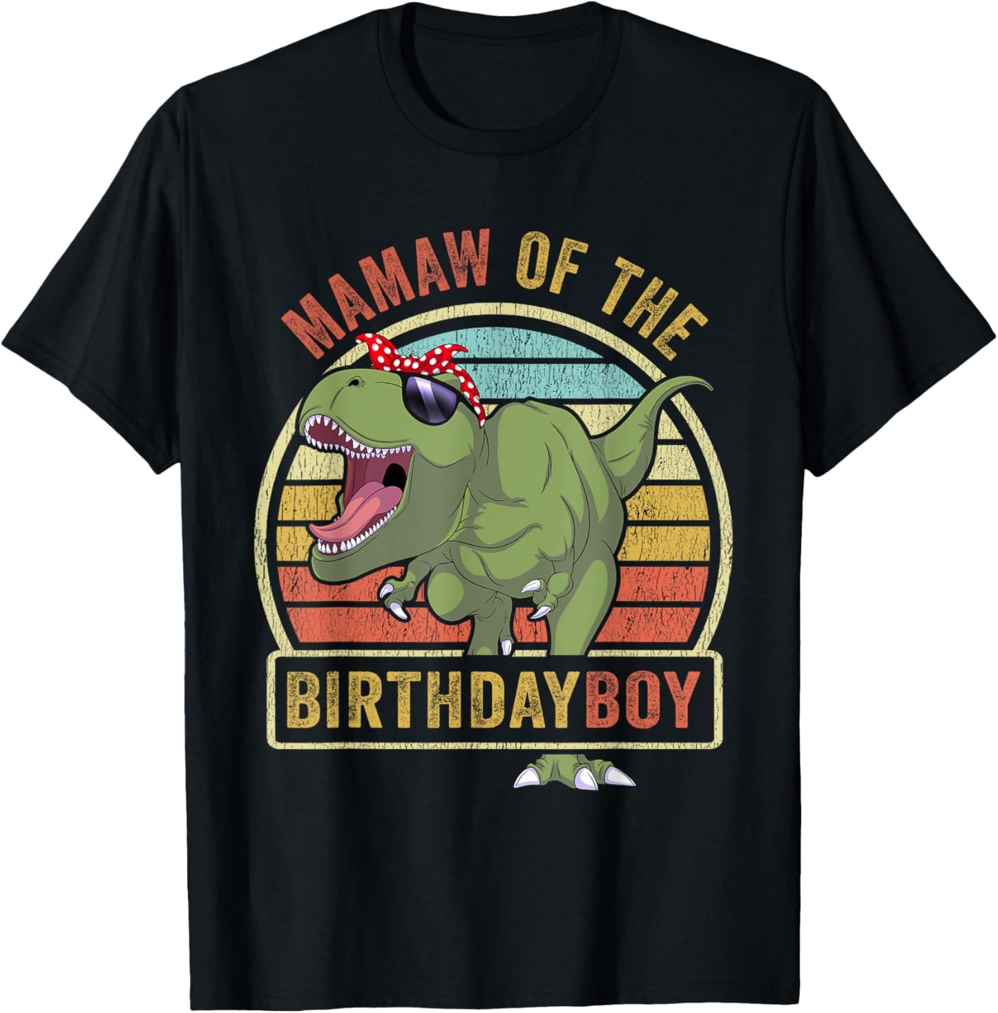 Mamaw of the Birthday Boy Matching Family Dinosaur T-Shirt