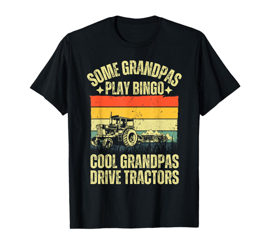 Tractor Art For Grandpa Men Farming Farmer Farm Tractor T-Shirt