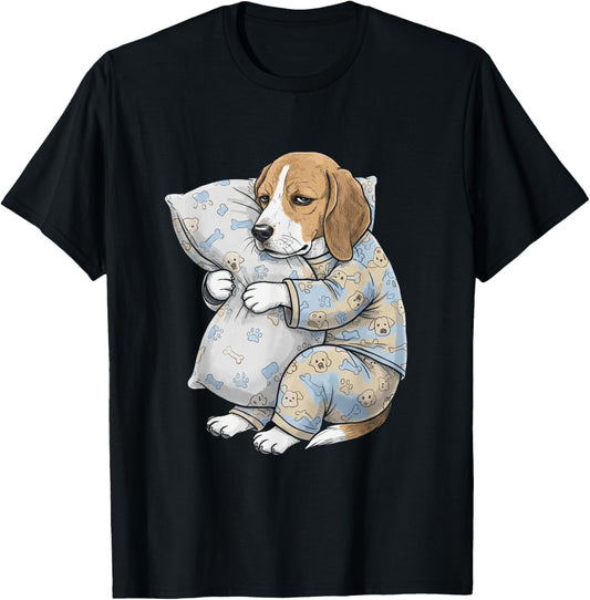 Funny Sleepy Beagle Pajama Men Women Kids T-Shirt