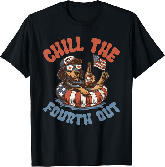 Funny 4th Of July Dachshund Floatie Chill The Fourth Out T-Shirt