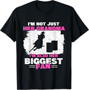 Grandma Of Barrel Racer Biggest Fan Horse Barrel Racing T-Shirt