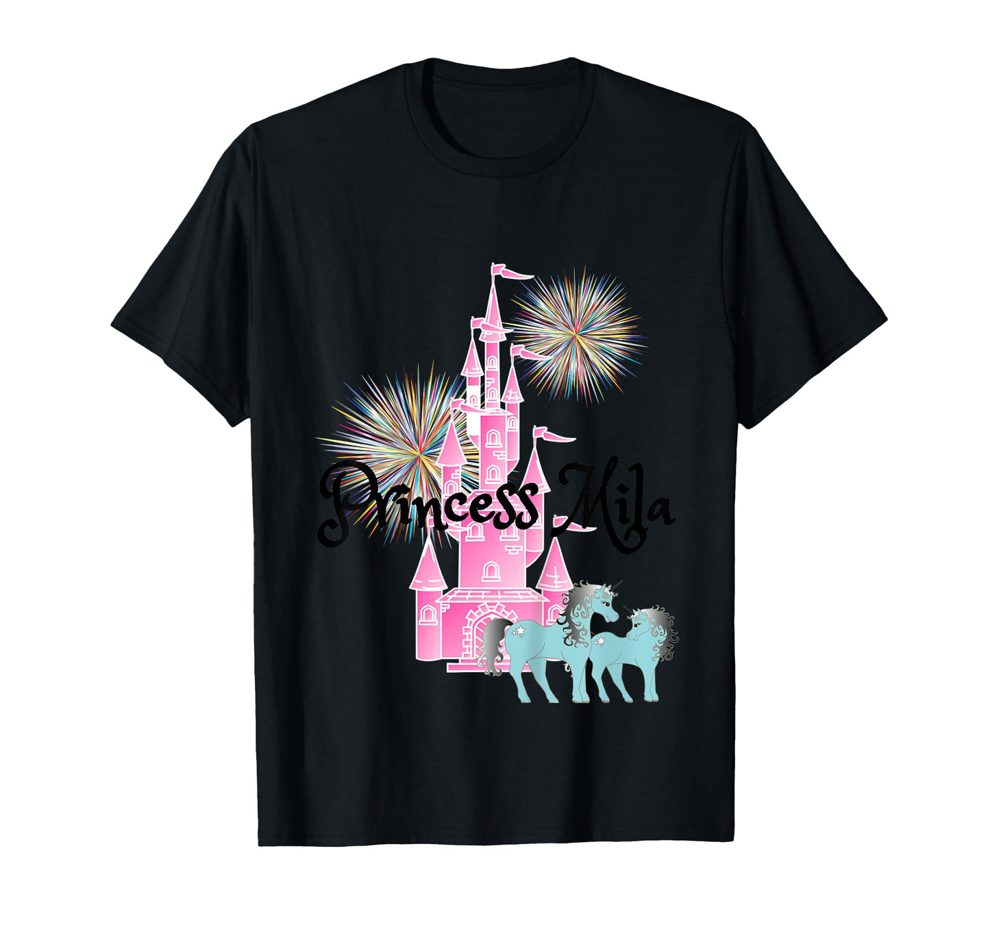 Kids Princess Mila Name Girls Personalized Custom T-Shirt
