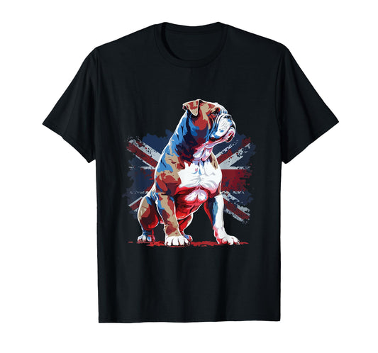 British Bulldog with union jack flag T-Shirt