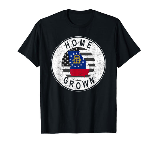 Proud America State Flag US Home Grown Georgia T-Shirt