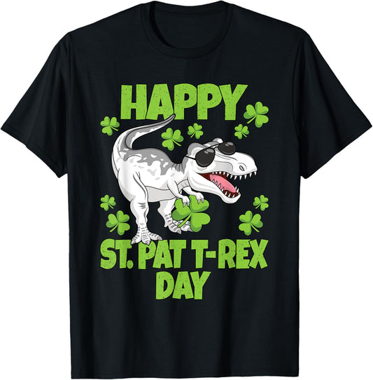 Happy St. Pat T-Rex Day Dino St. Patrick's Day Toddler Boys T-Shirt