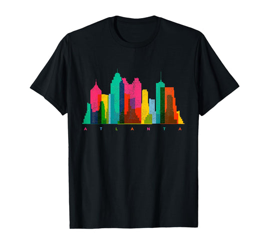 Atlanta Skyline Georgia Colourful Vintage Atlanta T-Shirt
