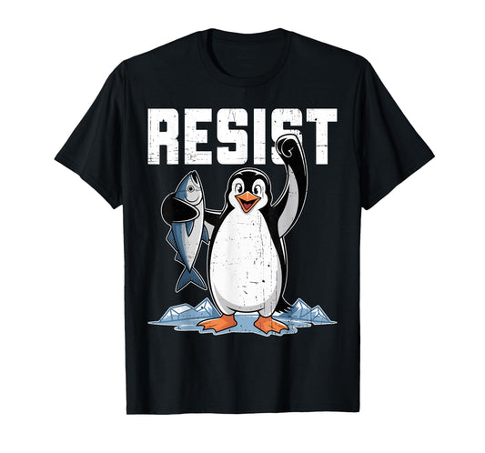 Resist Penguin Activism Graphic Design T-Shirt