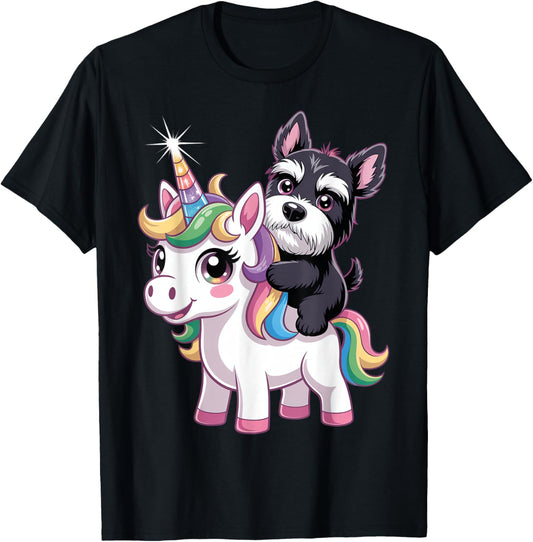 Cute Unicorn and Dog Design T-Shirt