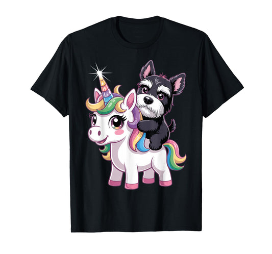 Cute Unicorn and Dog Design Men Women Kids T-Shirt