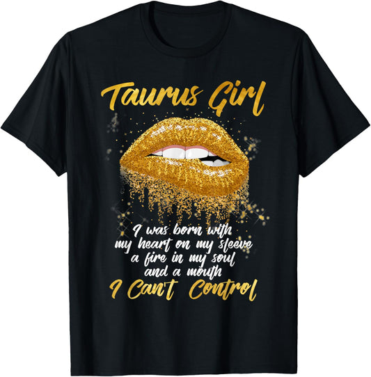 Women's Taurus Zodiac Birthday T-Shirt, Black, Small