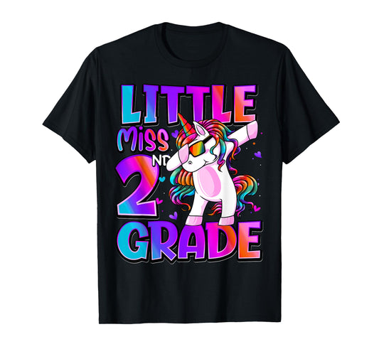 Little Miss 2nd Grade Unicorn Back To School 2nd Grade Girls T-Shirt