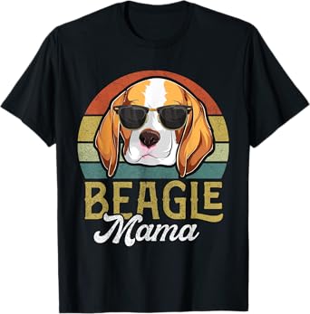Retro Beagle Mama Shirt Women, Mothers Day Dog Mom T-Shirt
